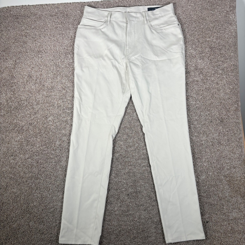 RLX Ralph Lauren Mens Fit Golf Twill Pants Cream Off White 33x32 Tailored Fit